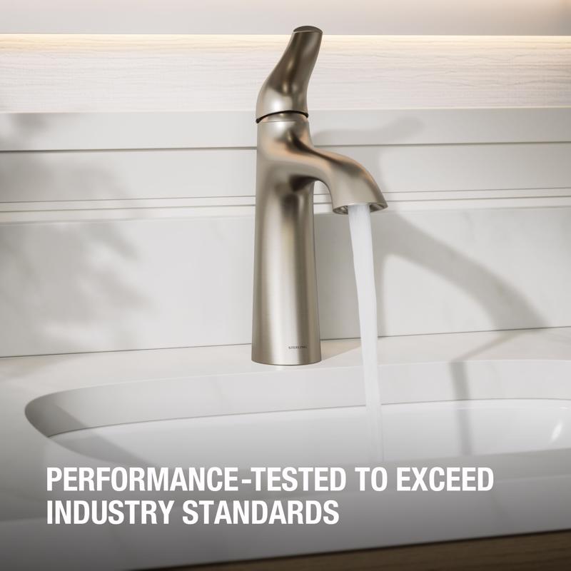Sterling Endusk Brushed Nickel Transitional Single-Handle Bathroom Sink Faucet 4 in.