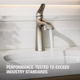 Sterling Endusk Brushed Nickel Transitional Single-Handle Bathroom Sink Faucet 4 in.
