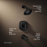 Kohler Envelu Matte Black Tub and Shower Faucet