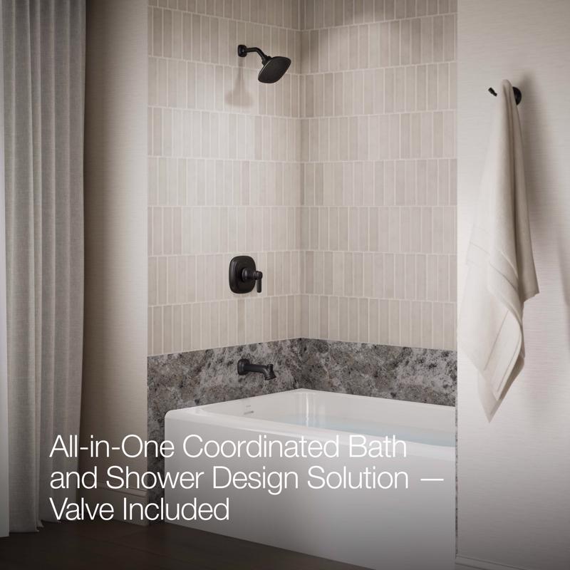 Kohler Envelu Matte Black Tub and Shower Faucet