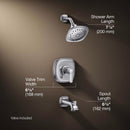 Kohler Envelu Polished Chrome Tub and Shower Faucet