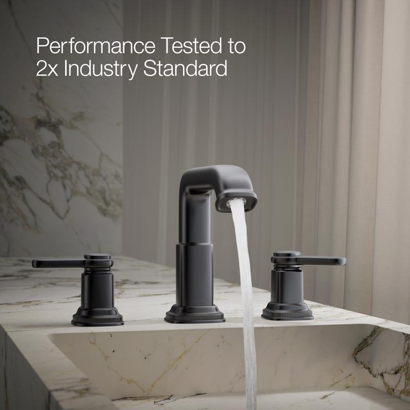 Kohler Envelu Matte Black Modern Widespread Bathroom Sink Faucet 8 in.