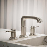 Kohler Envelu Brushed Nickel Modern Widespread Bathroom Sink Faucet 8 in.
