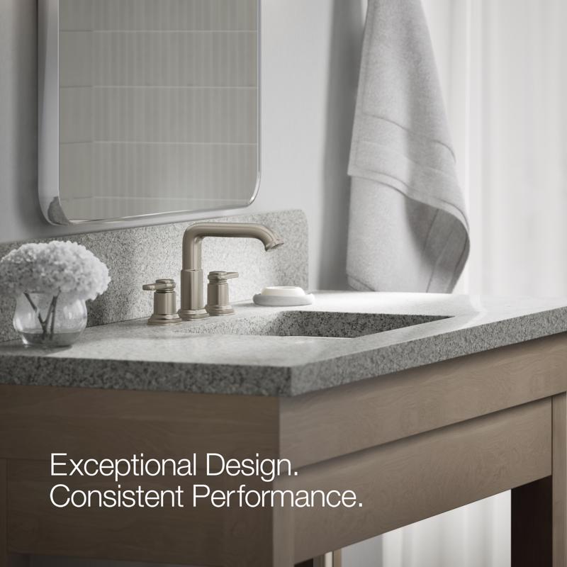 Kohler Envelu Brushed Nickel Modern Widespread Bathroom Sink Faucet 8 in.