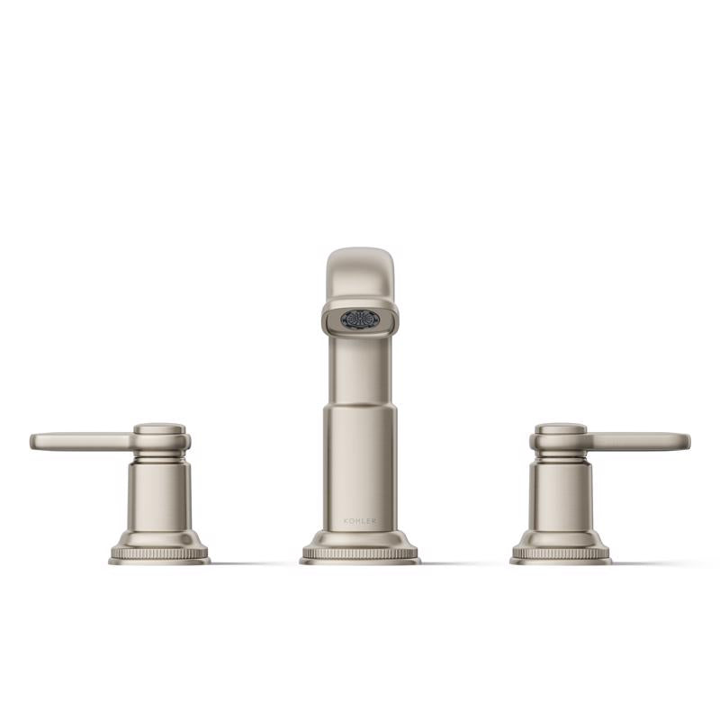 Kohler Envelu Brushed Nickel Modern Widespread Bathroom Sink Faucet 8 in.