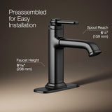 Kohler Envelu Matte Black Modern Single-Handle Bathroom Sink Faucet 4 in.