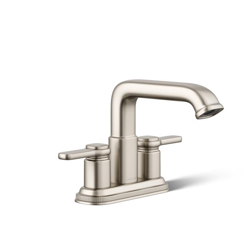 Kohler Envelu Brushed Nickel Modern Centerset Bathroom Sink Faucet 4 in.