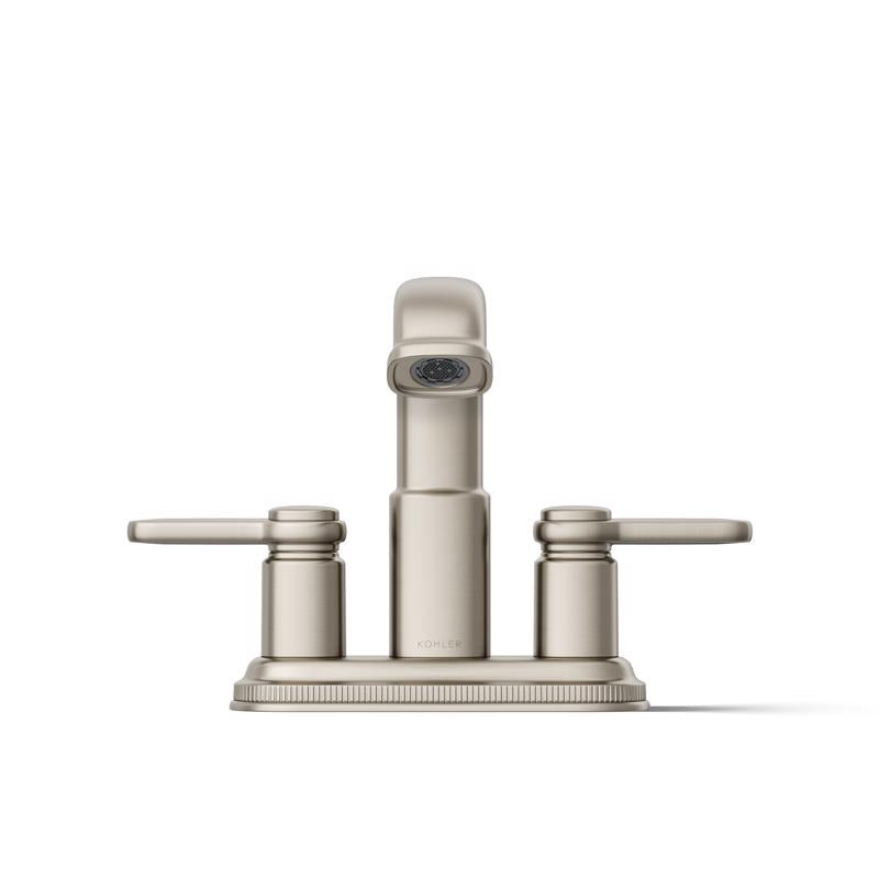 Kohler Envelu Brushed Nickel Modern Centerset Bathroom Sink Faucet 4 in.