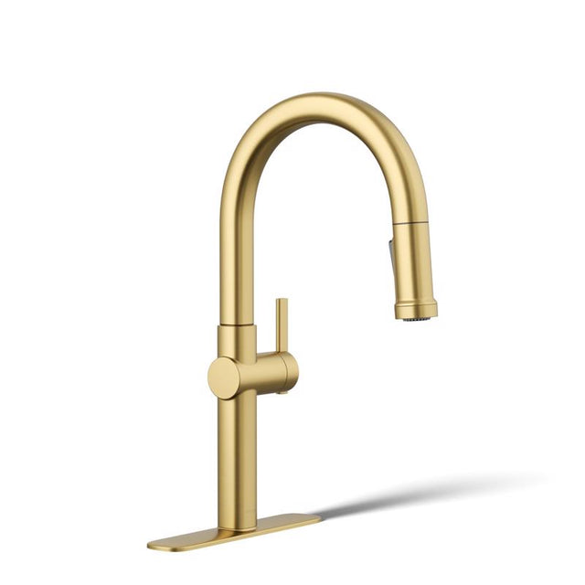 Kohler Kotor One Handle Brushed Brass Pull-Down Kitchen Faucet