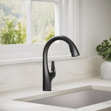 Sterling Tena One Handle Matte Black Pull-Down Kitchen Faucet