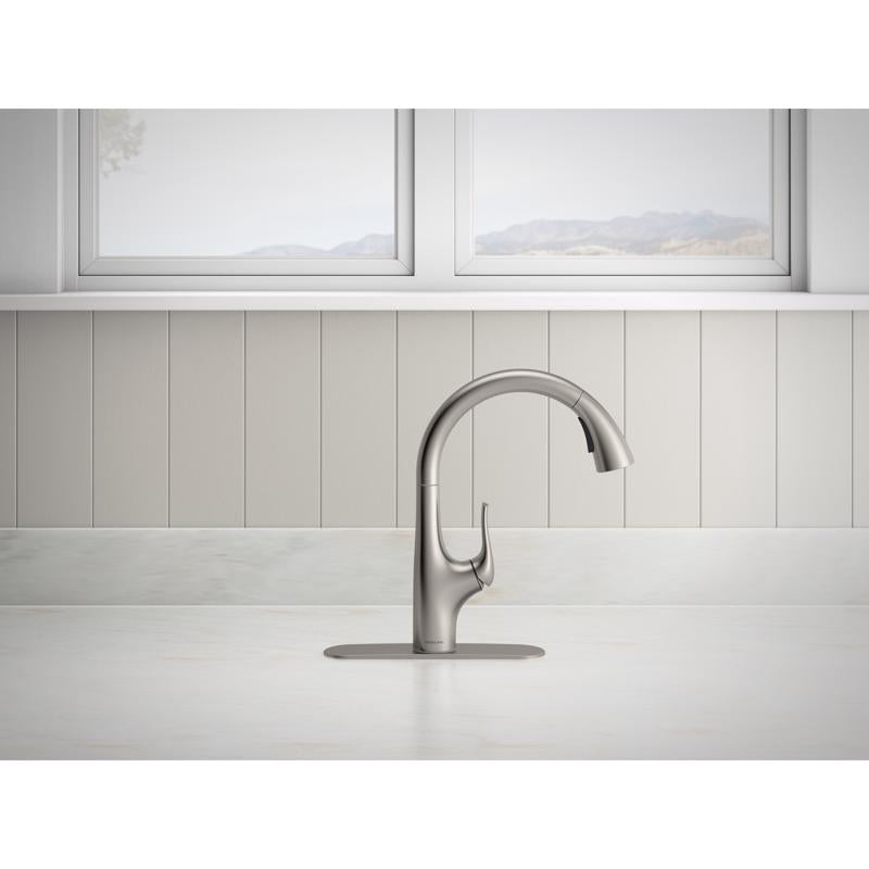Sterling Tena One Handle Vibrant Stainless Pull-Down Kitchen Faucet