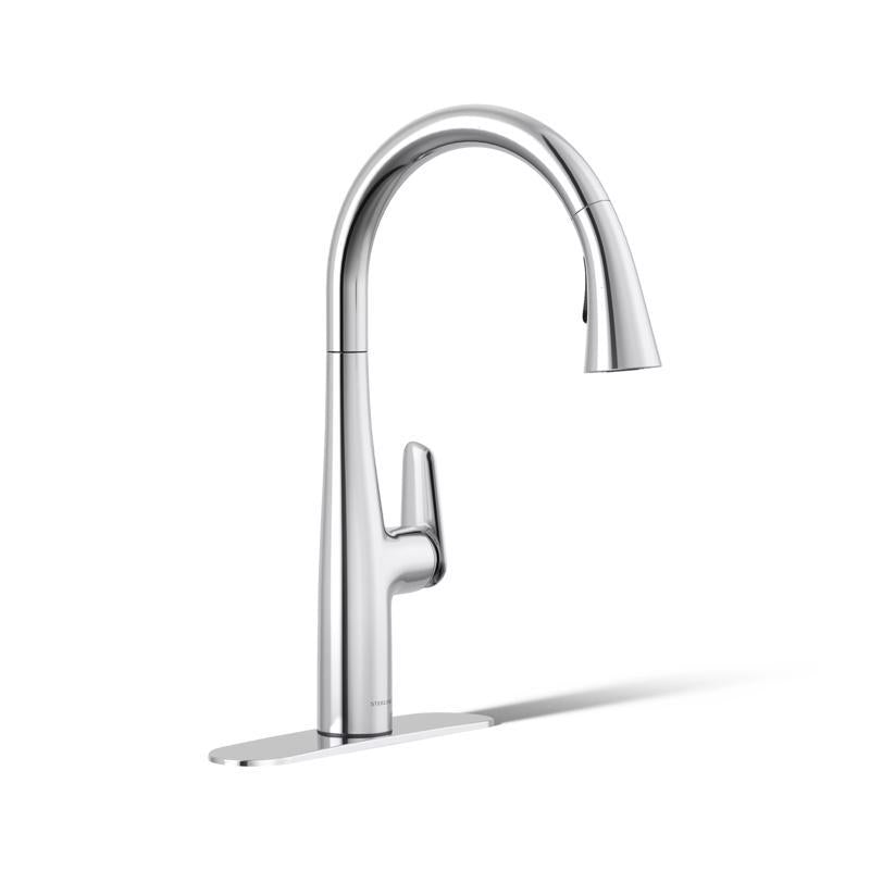 Sterling Fiume One Handle Polished Chrome Pull-Down Kitchen Faucet