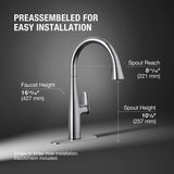 Sterling Fiume One Handle Polished Chrome Pull-Down Kitchen Faucet