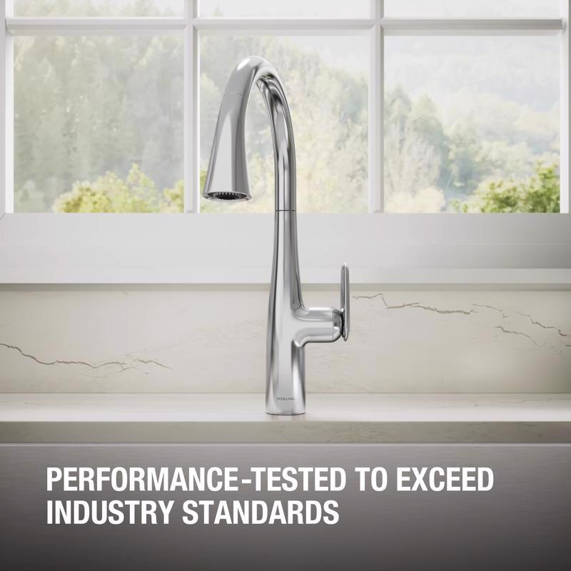 Sterling Fiume One Handle Polished Chrome Pull-Down Kitchen Faucet