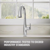 Sterling Fiume One Handle Polished Chrome Pull-Down Kitchen Faucet