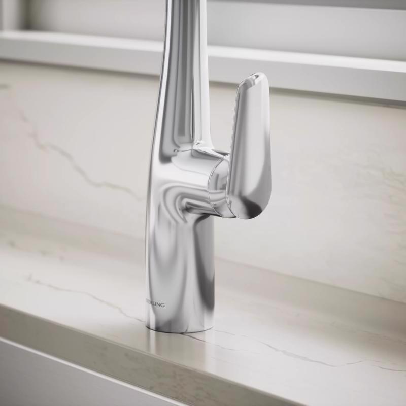 Sterling Fiume One Handle Polished Chrome Pull-Down Kitchen Faucet