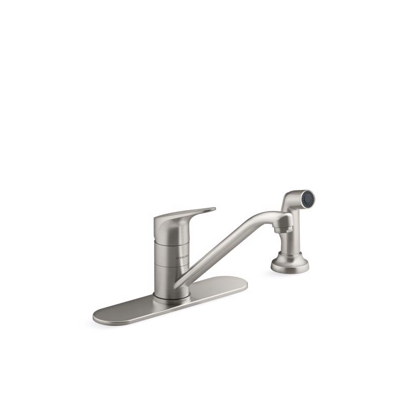 Sterling Valton One Handle Vibrant Stainless Kitchen Faucet Side Sprayer Included