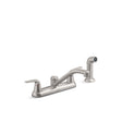 Sterling Passera Two Handle Stainless Steel Kitchen Faucet Side Sprayer Included