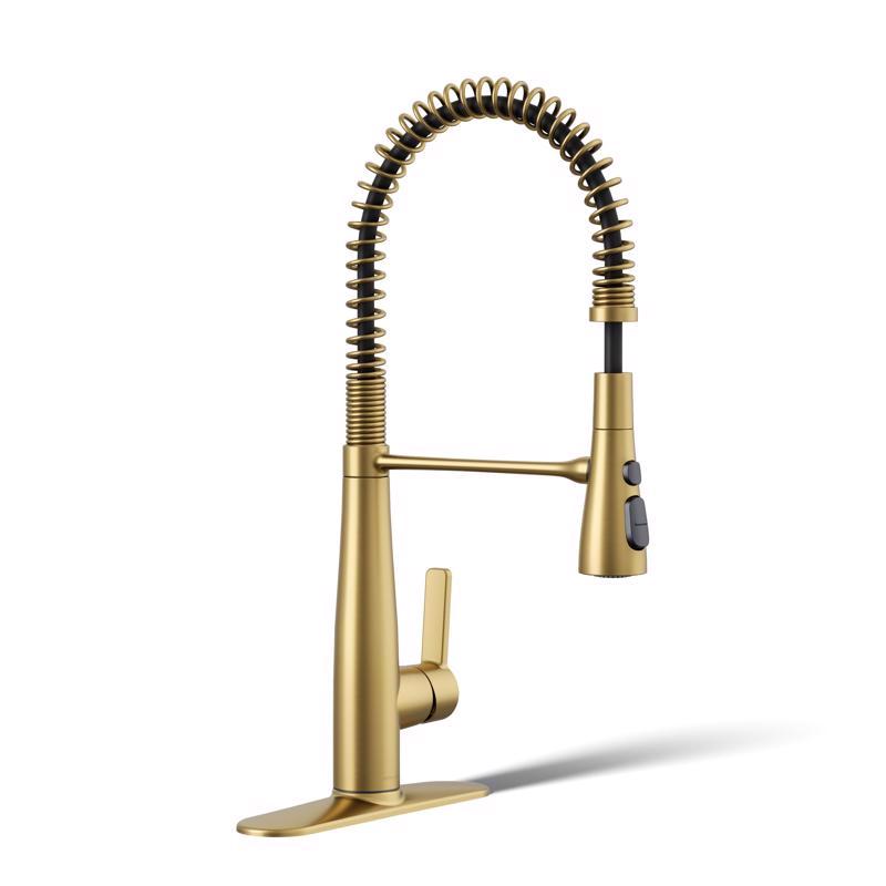 Kohler Leste One Handle Vibrant Brushed Moderne Brass Pull-Down Kitchen Faucet