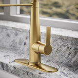 Kohler Leste One Handle Vibrant Brushed Moderne Brass Pull-Down Kitchen Faucet