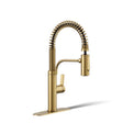 Kohler Kankone One Handle Vibrant Brushed Moderne Brass Pull-Down Kitchen Faucet
