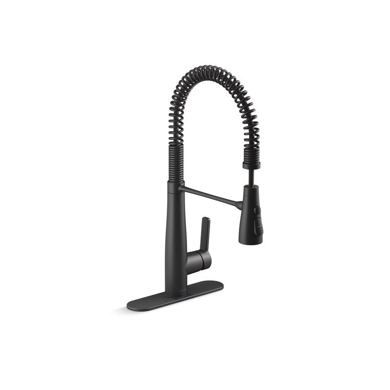 Kohler Kankone One Handle Matte Black Pull-Down Kitchen Faucet