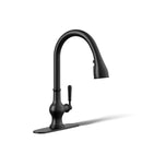 Kohler Treaty One Handle Matte Black Pull-Down Kitchen Faucet