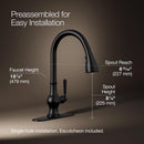 Kohler Treaty One Handle Matte Black Pull-Down Kitchen Faucet