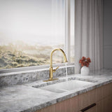 Kohler Ackley One Handle Vibrant Brushed Moderne Brass Pull-Down Kitchen Faucet