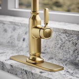 Kohler Ackley One Handle Vibrant Brushed Moderne Brass Pull-Down Kitchen Faucet