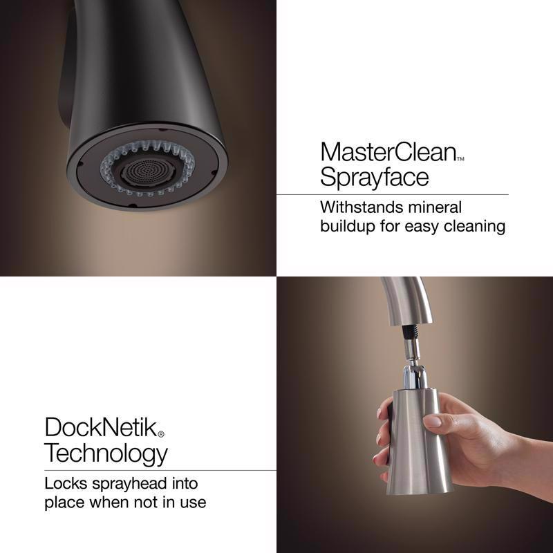 Kohler Ackley One Handle Vibrant Brushed Moderne Brass Pull-Down Kitchen Faucet
