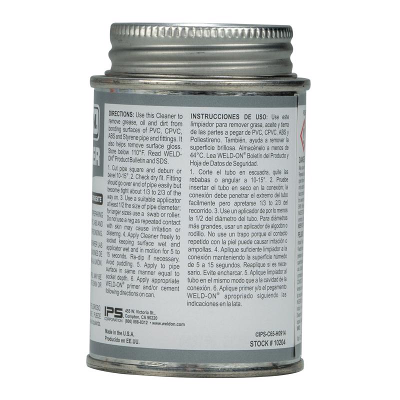 Weld-On C-65 Clear Cleaner For CPVC/PVC 4 fl. oz.