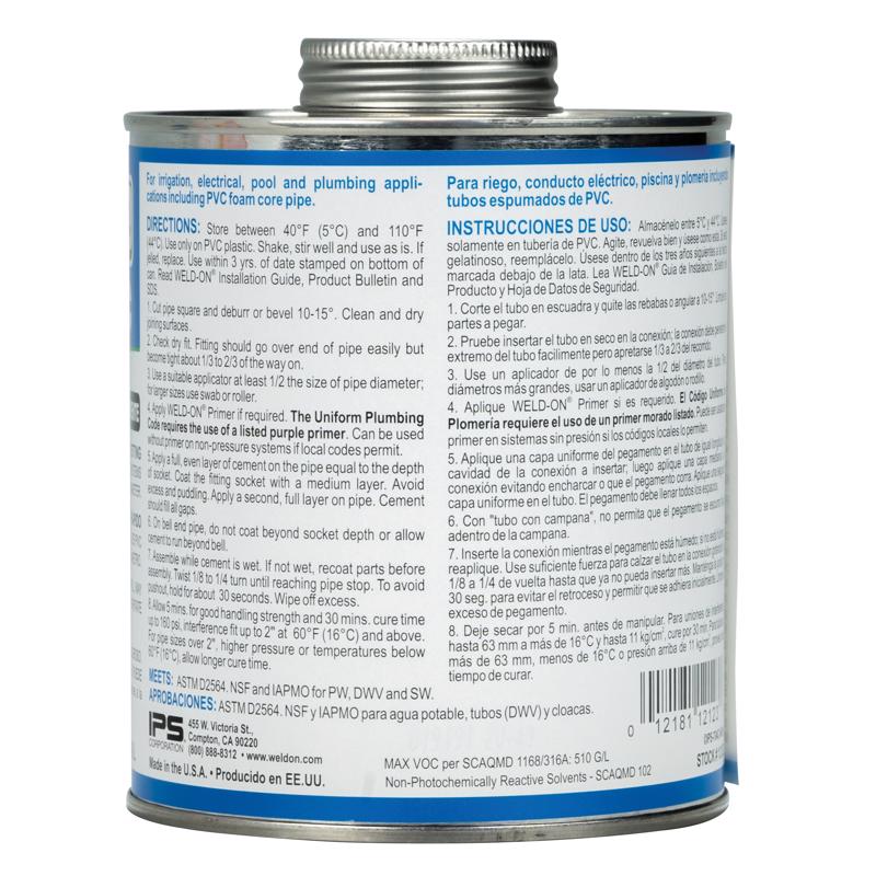 Weld-On 704 Clear Cement For PVC 32 fl. oz.