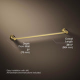 Kohler Sivaro Brushed Gold Towel Bar 24 in. L Metal