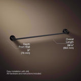 Kohler Sivaro Matte Black Towel Bar 24 in. L Metal