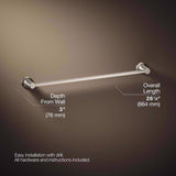 Kohler Sivaro Brushed Nickel Silver Towel Bar 24 in. L Metal