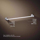 Kohler Sivaro Polish Chrome Silver Towel Bar 24 in. L Metal