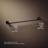 Kohler Facile Matte Black Towel Bar 24 in. L Metal