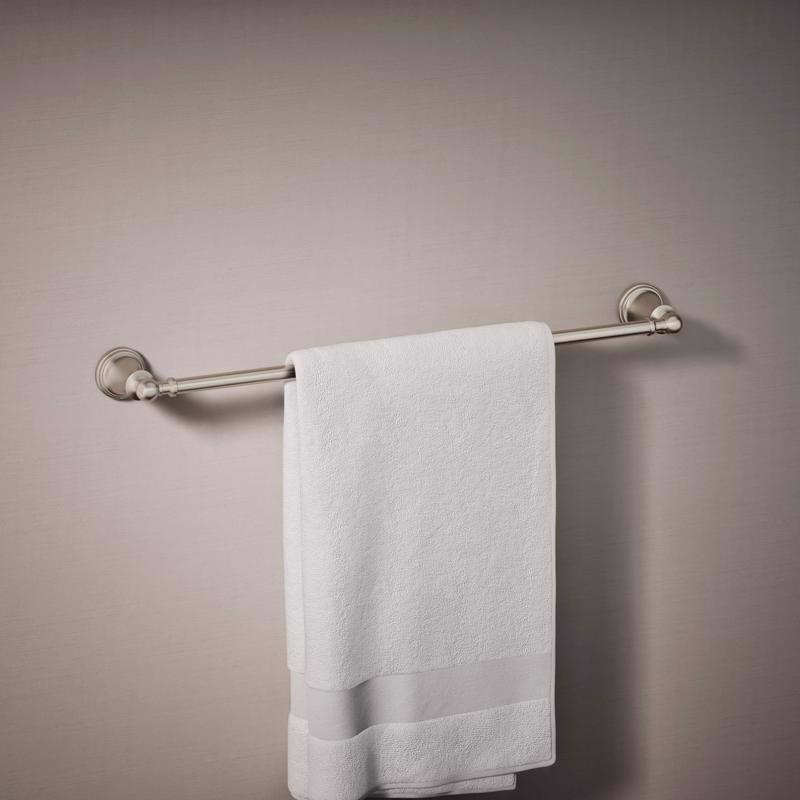 Kohler Facile Brushed Nickel Silver Towel Bar 24 in. L Metal