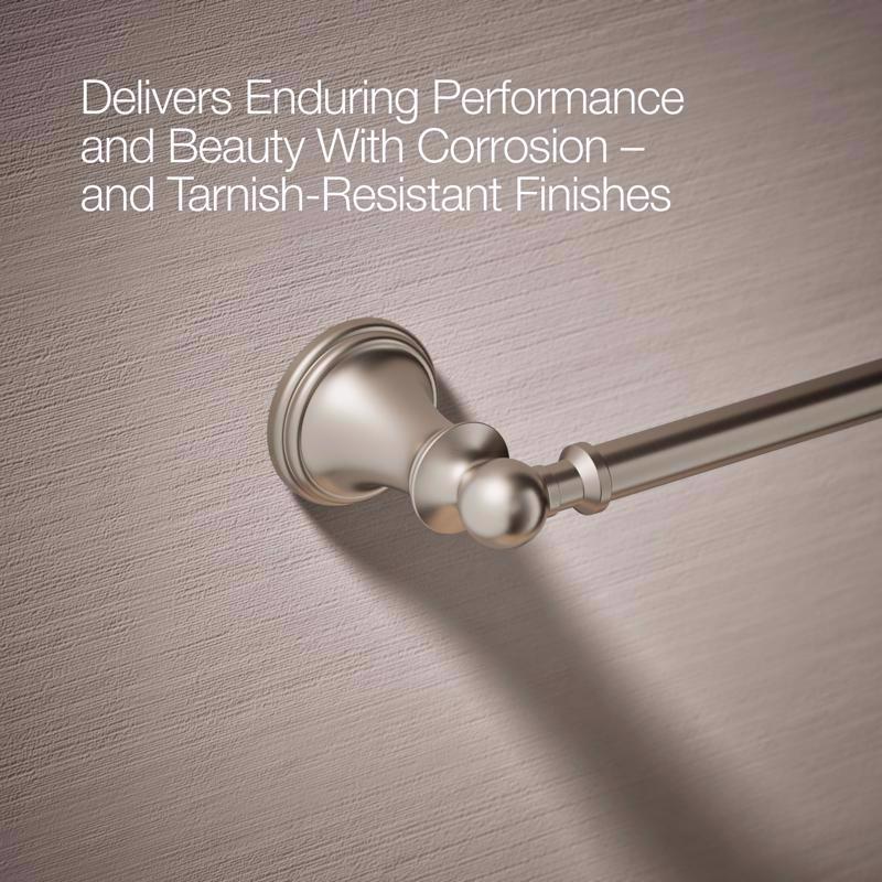 Kohler Facile Brushed Nickel Silver Towel Bar 24 in. L Metal