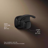 Kohler Envelu 2.3 in. H X 3.15 in. W X 2.95 in. L Matte Black Robe Hook