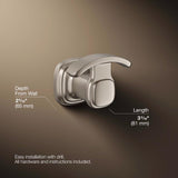 Kohler Envelu 2.3 in. H X 3.15 in. W X 2.95 in. L Brushed Nickel Silver Robe Hook