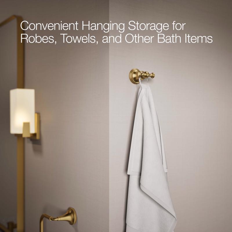 Kohler Facile 2.18 in. H X 2.8 in. W X 2.72 in. L Brushed Gold Robe Hook