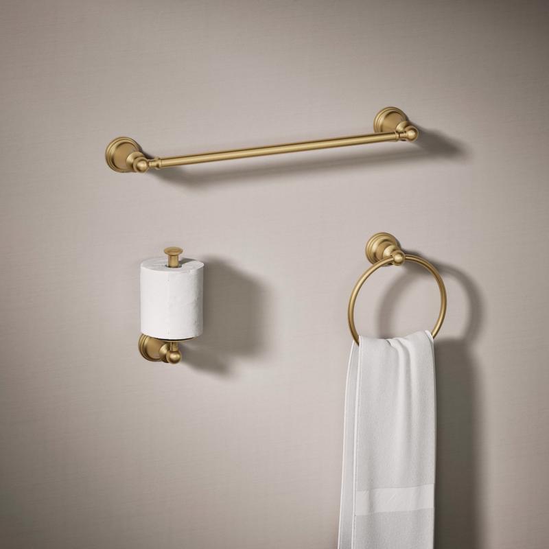 Kohler Facile Brushed Gold Bathroom Hardware Kit Metal