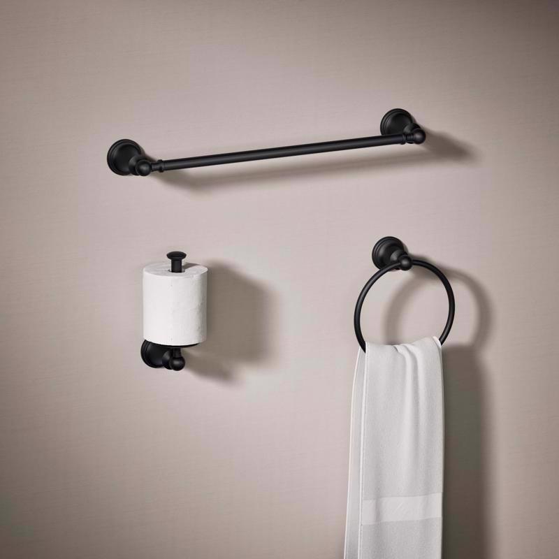 Kohler Facile Matte Black Bathroom Hardware Kit Metal