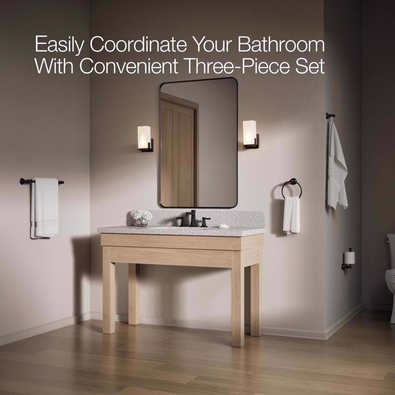 Kohler Facile Matte Black Bathroom Hardware Kit Metal