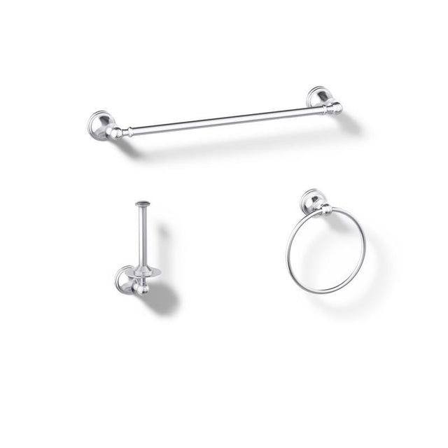 Kohler Facile Polished Chrome Silver Bathroom Hardware Kit Metal