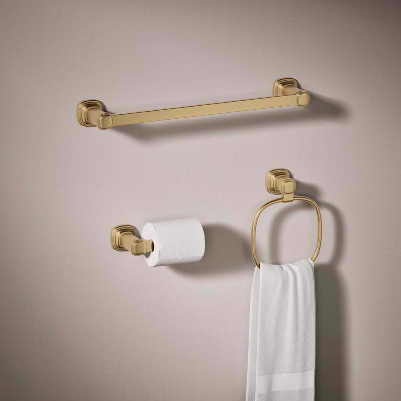 Kohler Envelu Brushed Gold Bathroom Hardware Kit Metal