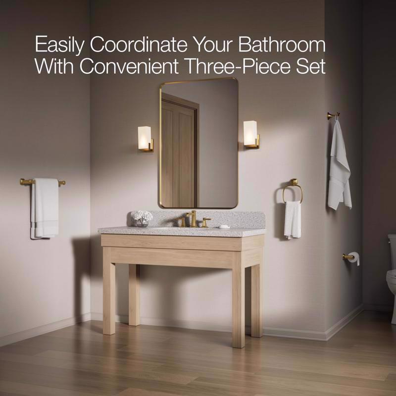 Kohler Envelu Brushed Gold Bathroom Hardware Kit Metal