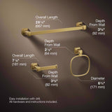 Kohler Envelu Brushed Gold Bathroom Hardware Kit Metal